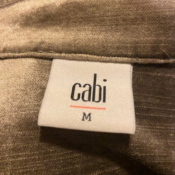 CABI Silvery Taupe /Green Velvet Button-Up Short Women's Jacket Size M - Picture 4 of 5